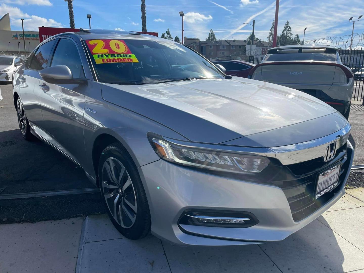 2020 SILVER /BLACK Honda Accord Hybrid EX-L (1HGCV3F53LA) with an 2.0L L4 DOHC 16V HYBRID engine, CVT transmission, located at 744 E Miner Ave, Stockton, CA, 95202, (209) 944-5770, 37.956863, -121.282082 - PLUS TAXES AND FEES - Photo#0